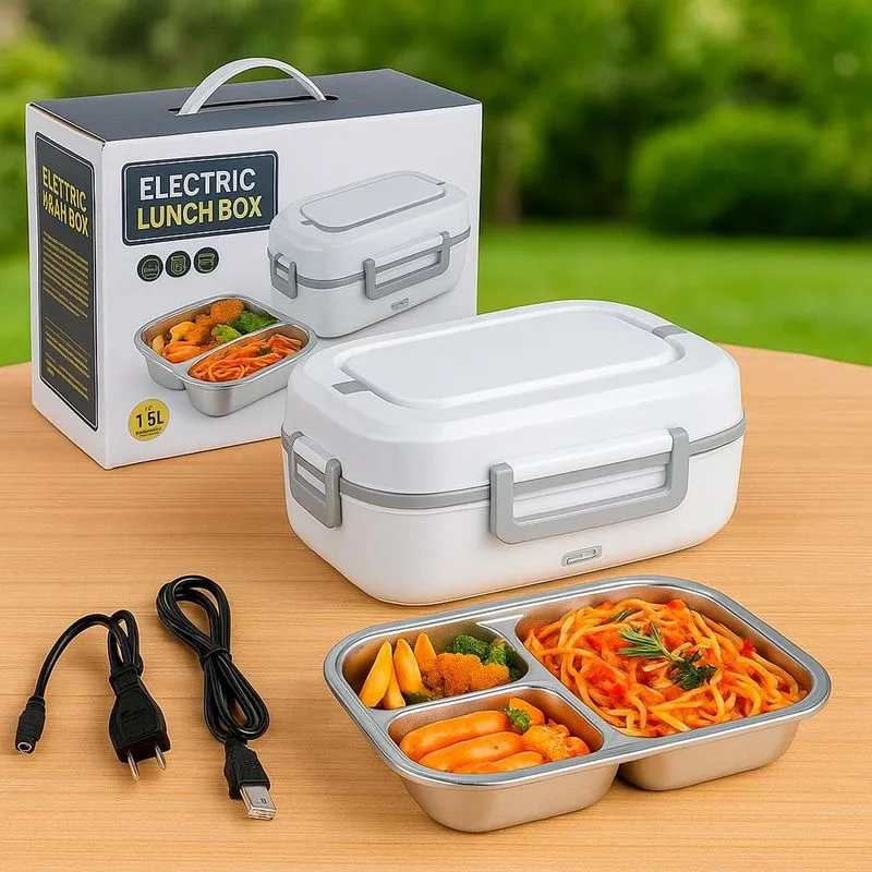 Marmita Elétrica Portátil Inox Almoço Quente