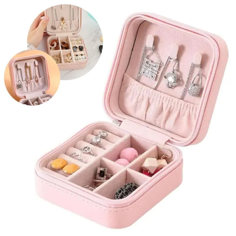 Porta Joias Feminina Compacta Delicada Case Pequena Viagem