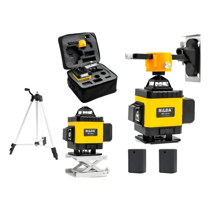 Nível Laser 16 Linhas Verde Hilda 2 Baterias Recarregável 4d