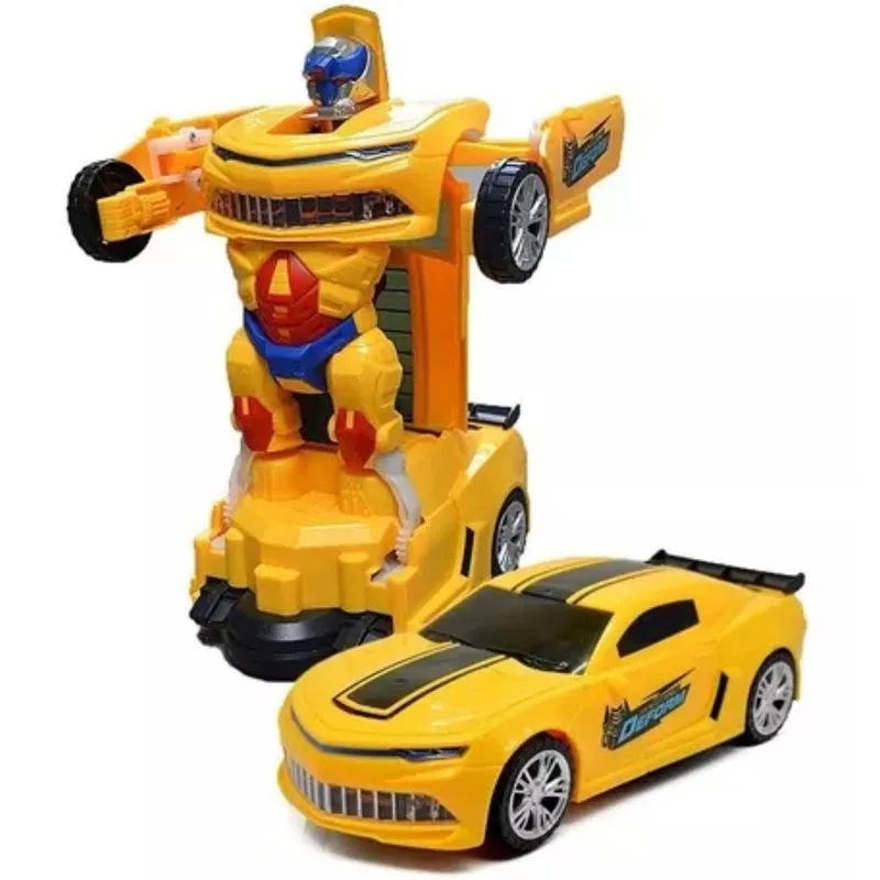 Brinquedo Carrinho Super Robots Vira Robô Som/ Luz Led 3d