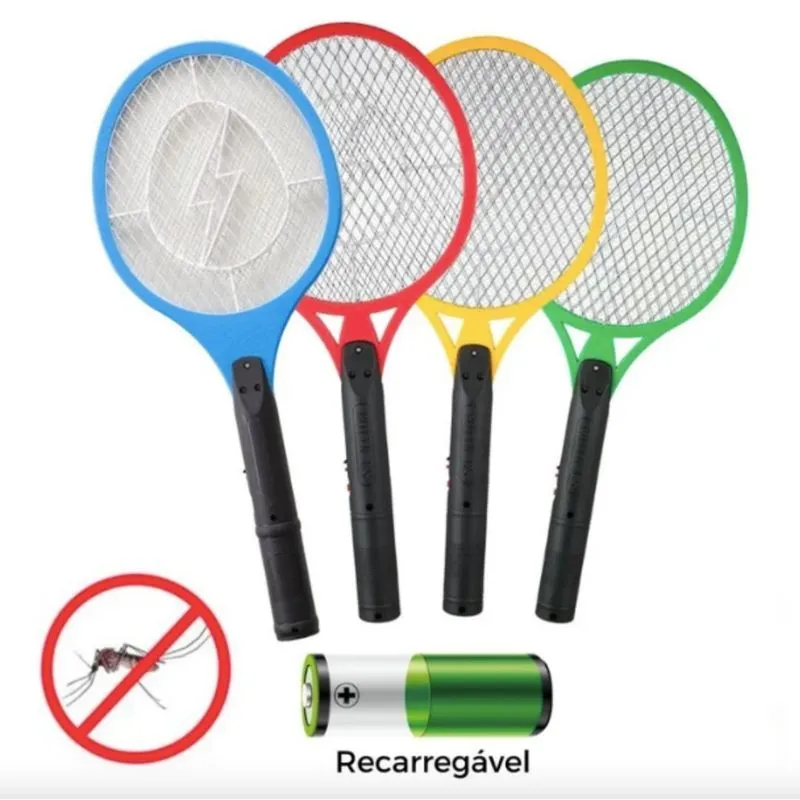 Raquete Elétrica Mosquitos Recarregável 110v/220v Bivolt