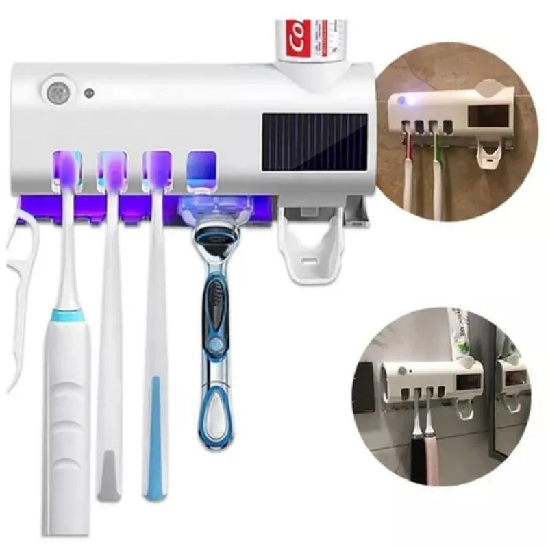 Suporte Solar Recarregável Para Escovas De Dentes