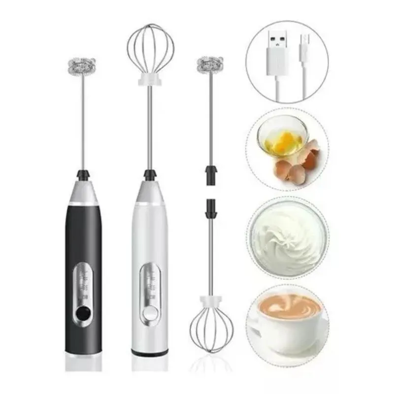 Misturador Bebidas Ovos Mini Elétrico Recarregável Preto Misturador Bebidas Ovos Mini Elétrico Recarregável Preto