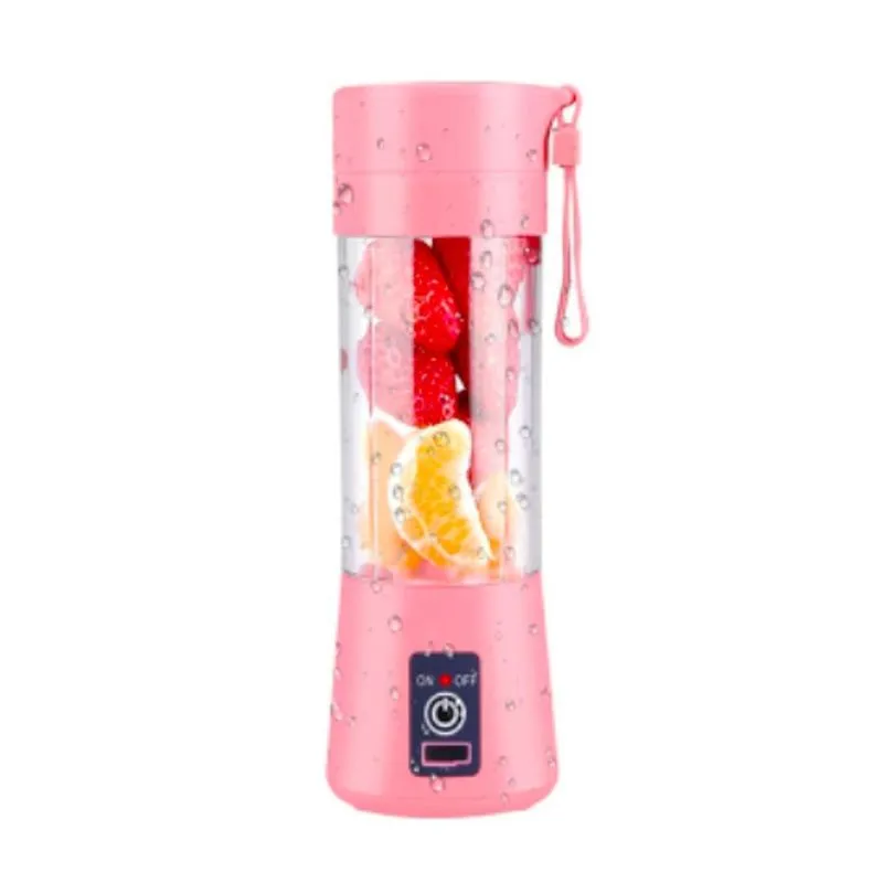 Mini Liquidificador Usb Rosa Para Suco E Whey