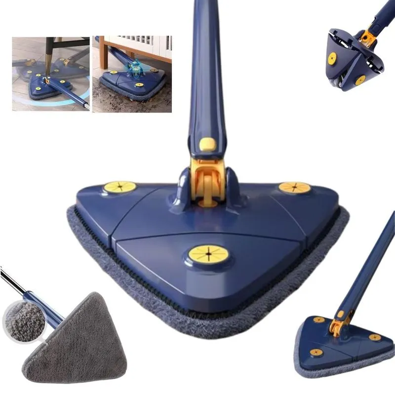 Esfregona Giratório 360 Triangular Com 2 Refil Azul Limpeza