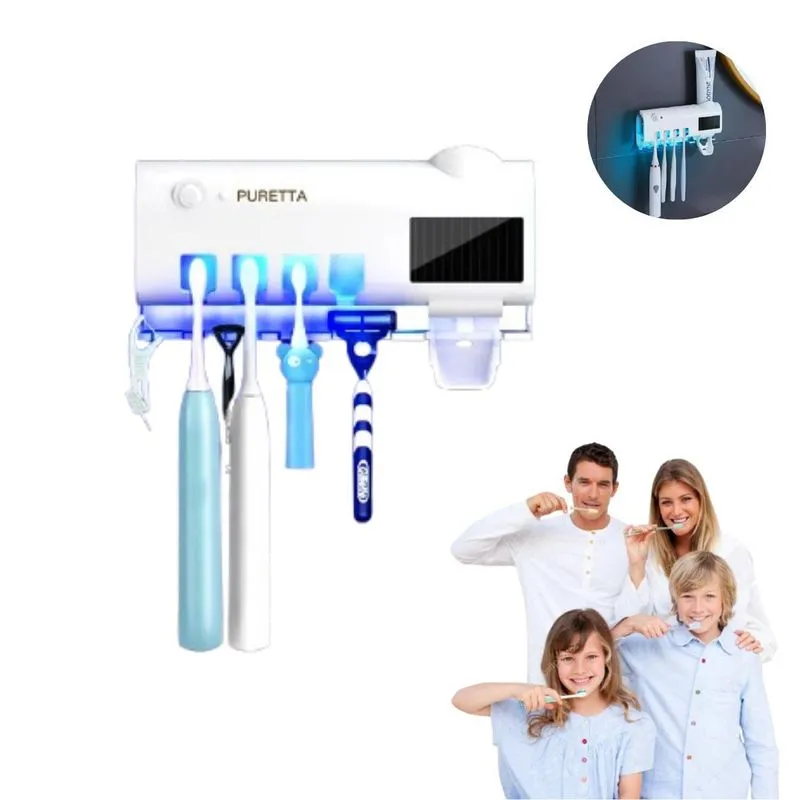 Dispensador Automático Pasta Dental Com Suporte Escovas Uv