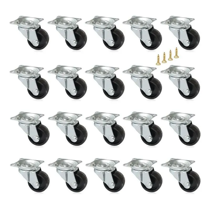 10x 20 Rodinhas Giratórias Móveis Vaso Rodízios 30mm + Para