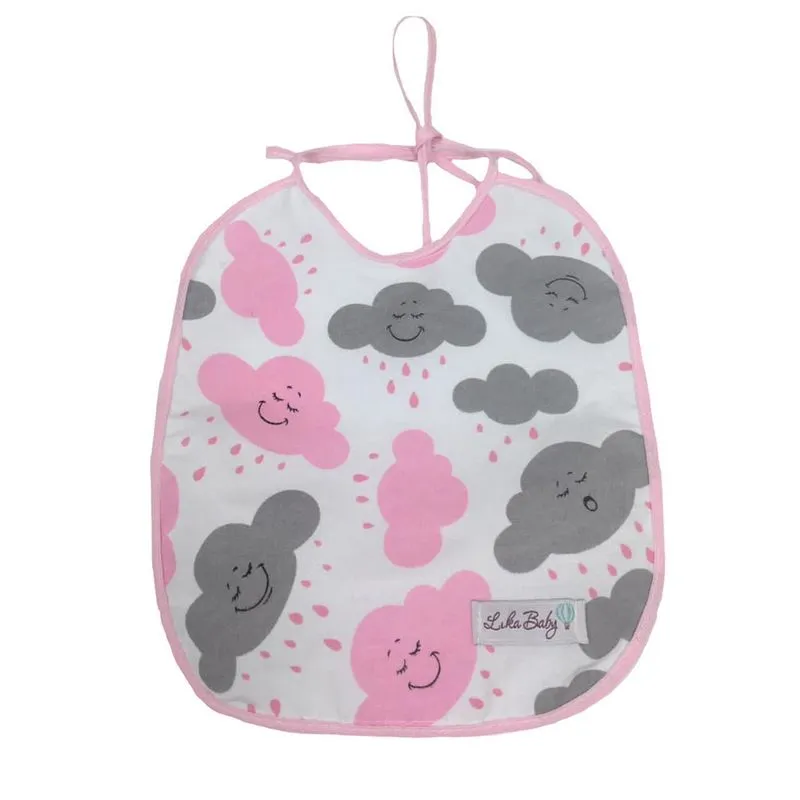 Babador Para Bebê Impermeável 2 Un Estampado - Nuvem Rosa