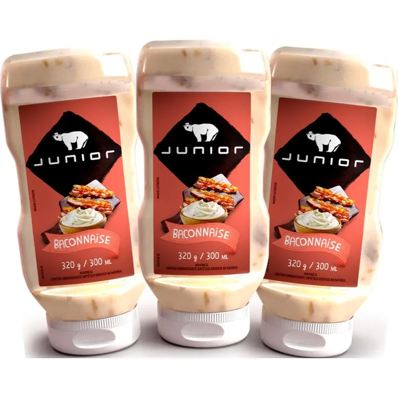 Baconnaise Maionese Com Bacon Baconese Junior 320g - 3 Und