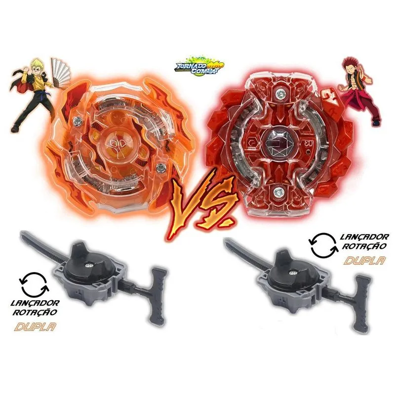 Kit 2 Beyblade Burst Roktavor Gaianon 2 Lançador Bey Blad