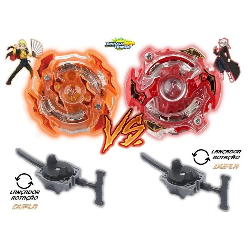 Kit 2 Beyblade Burst Roktavor Vs Spryzen 2 Lançador Beyblade