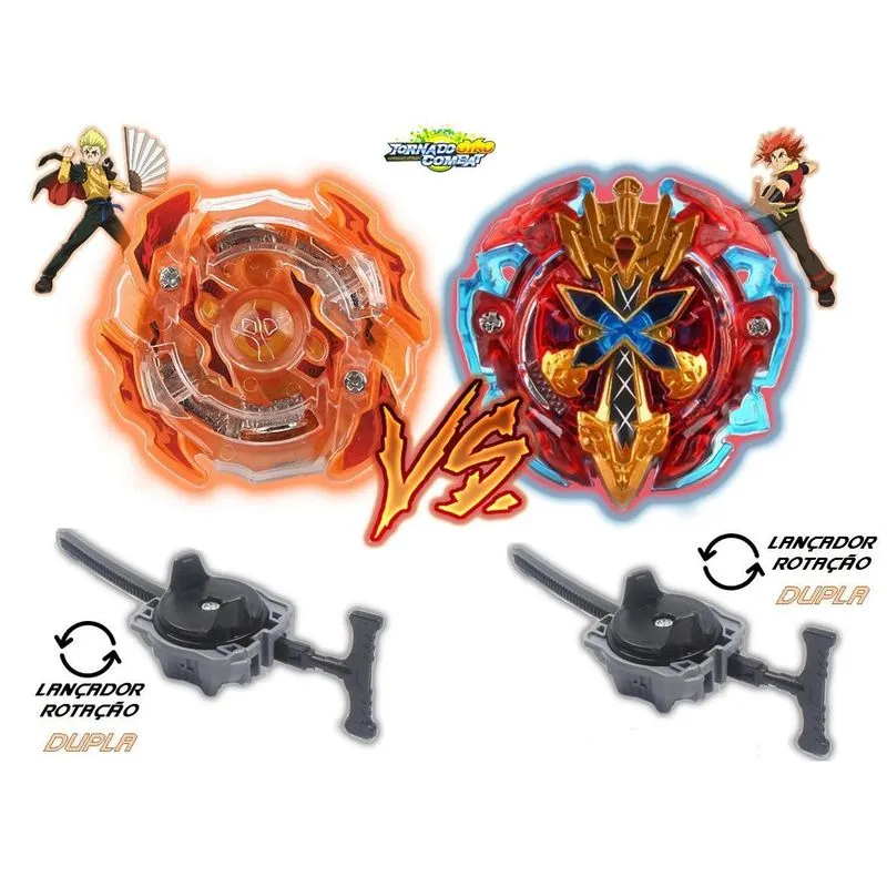 Kit 2 Beyblade Burst Roktavor Vs Xcalius 2 Lançador Beyblade
