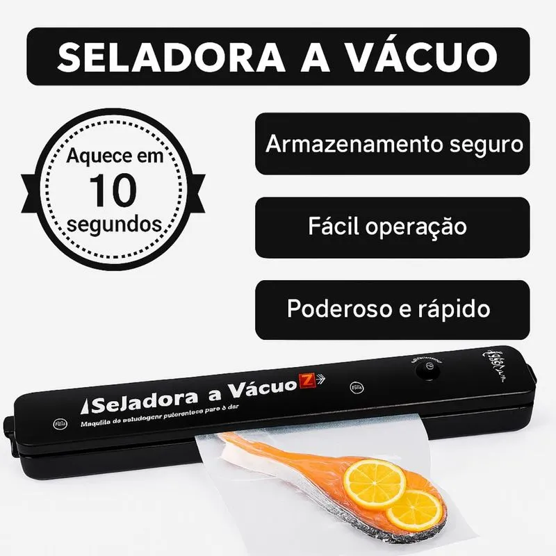 Seladora Automática Bivolt De Alimentos Portátil Vácuo