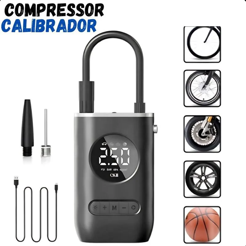 Mini Compressor Recarregável 150 Psi Ideal Para Viagens