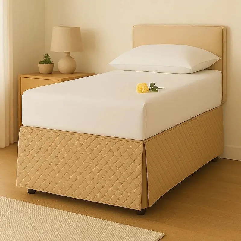 Saia Para Cama Box Solteiro Matelada Microfibra Cáqui
