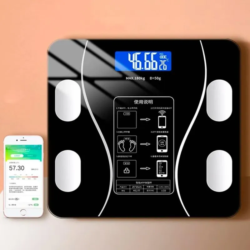 Balança Digital Bioimpedância Corporal Vidro 180kg Bluetooth