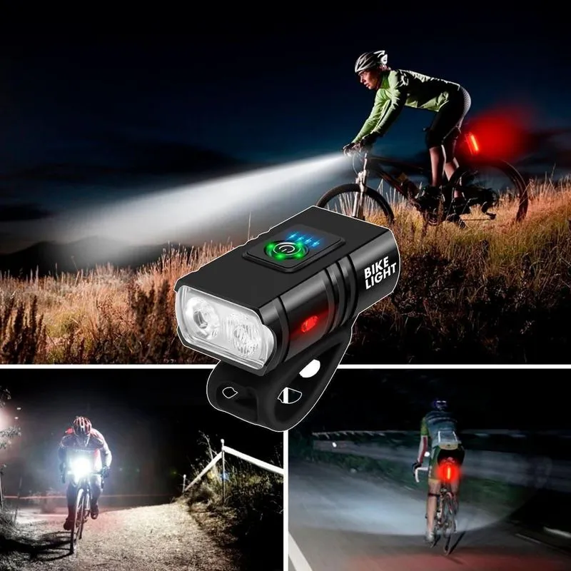 Farol Bike T6 Usb Recarregável Digital Prova D'água Compacto