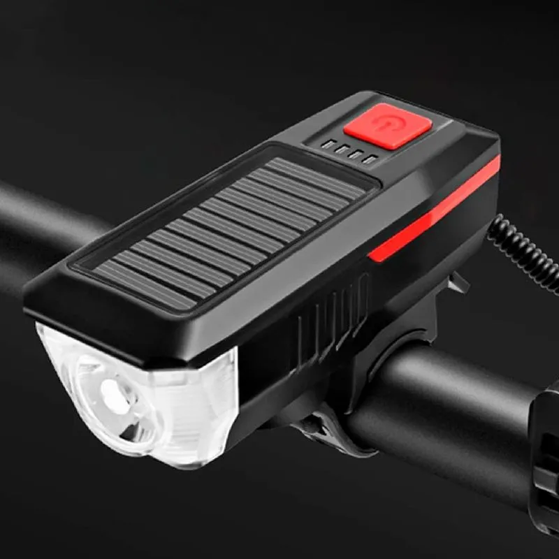 Farol Bike Solar 5 Modos Recarregável Usb T6