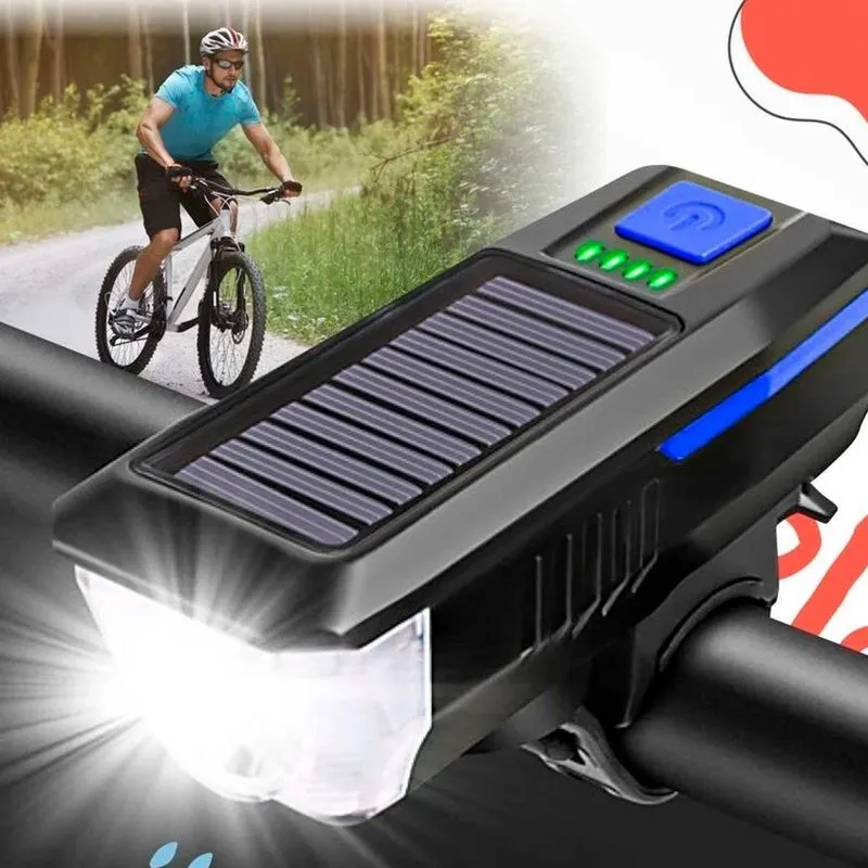Farol Bicicleta T6 Solar Impermeável E Usb