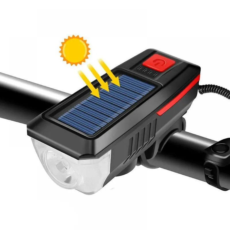 Farol Bike Led T6 Solar Carregável E Usb