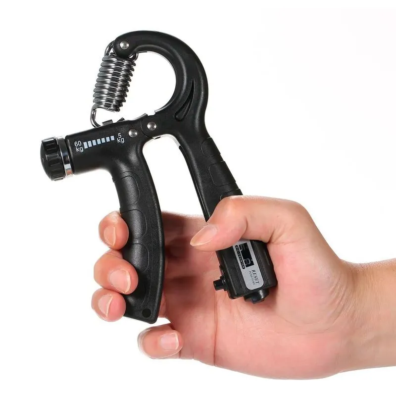 Hand Grip Mão Ajustável 5 Kg A 60kg Com Contador Preto