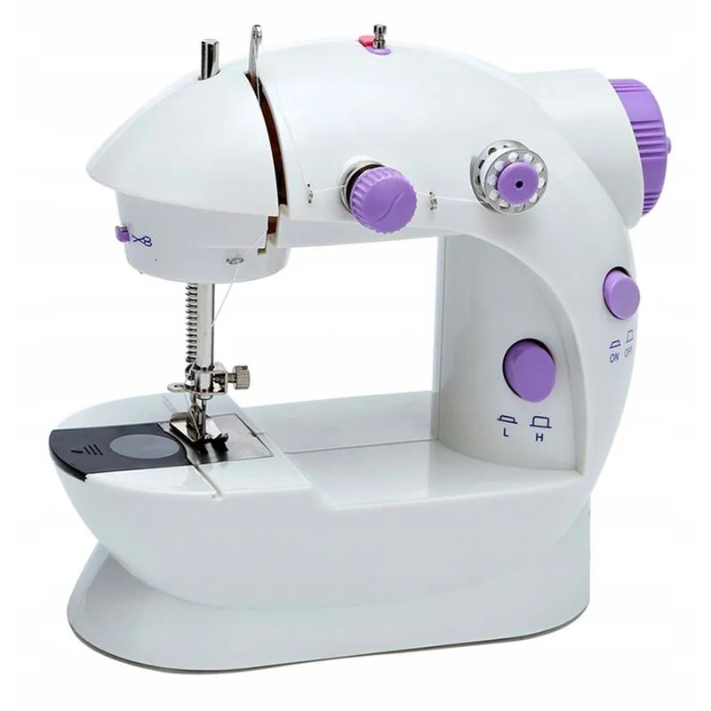 Mini Máquina De Costura Branca 110v/220v Portátil Pilha