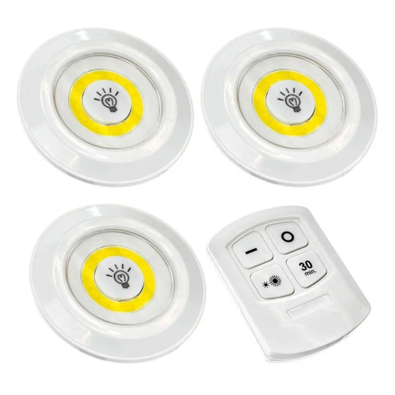 Trio Spot Luminária Led Sem Fio Controle Remoto E Cor Branco