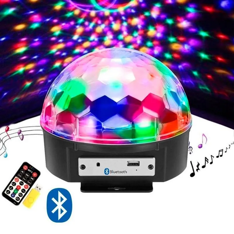 Bola De Balada Festa Espelho Giratória Led Bivolt Controle