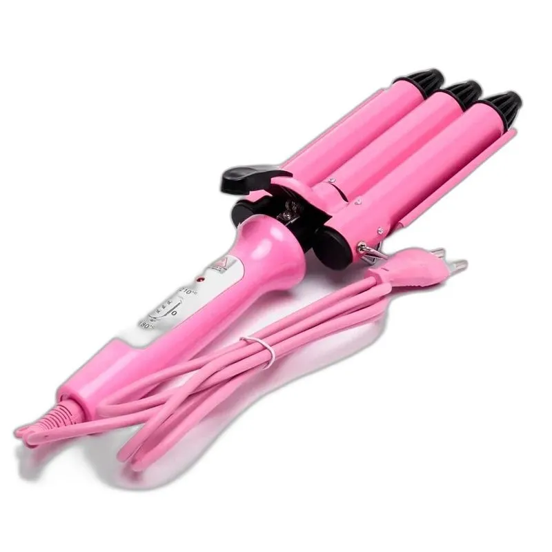 Ondulador Tri-onda Rosa Bivolt 25mm Profissional Cabelo