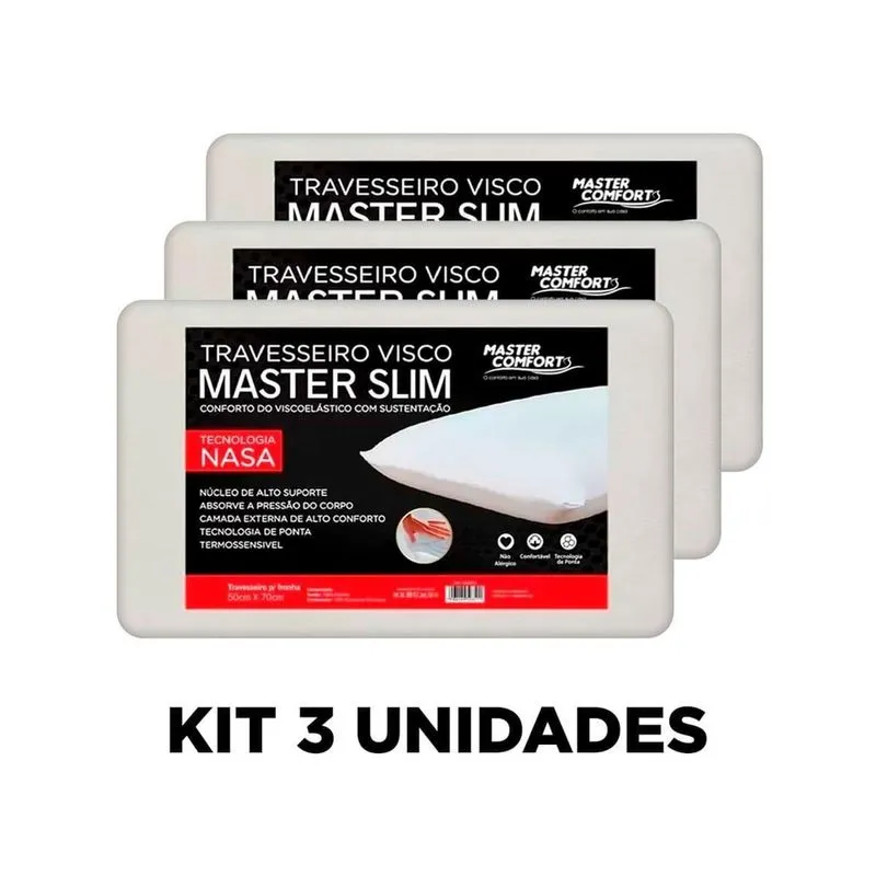 Kit 3 Travesseiro Nasa Master Confort Sono Perfeito
