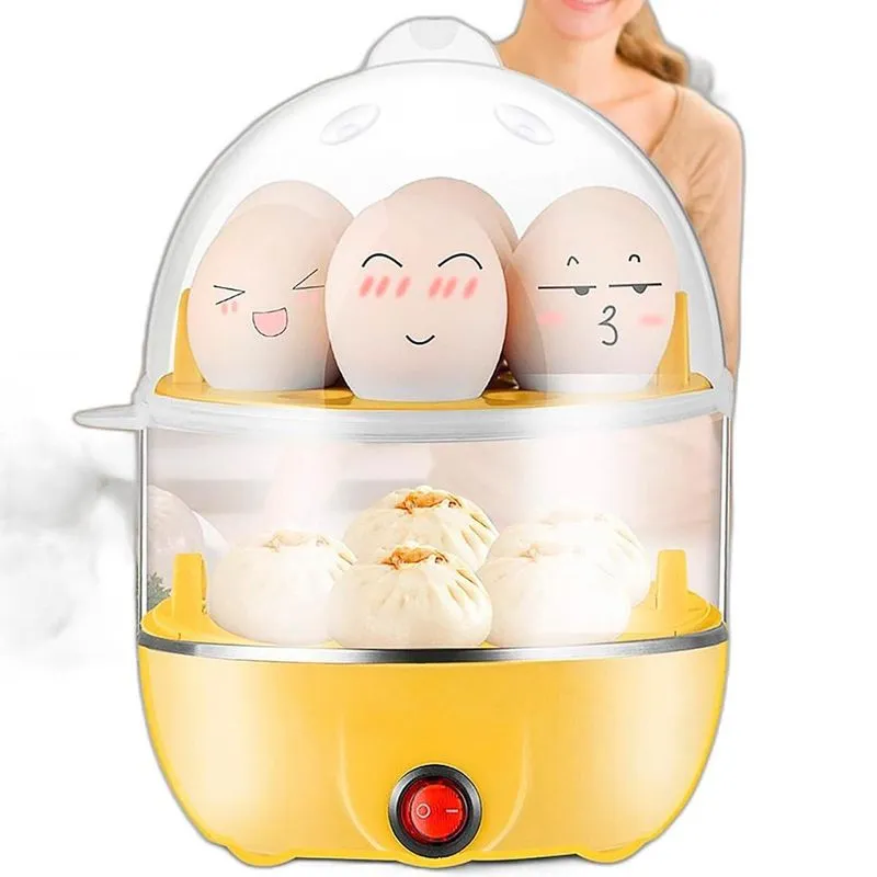 Cozedor De Ovos Elétrico 2em1 Versatilidade Na Cozinha