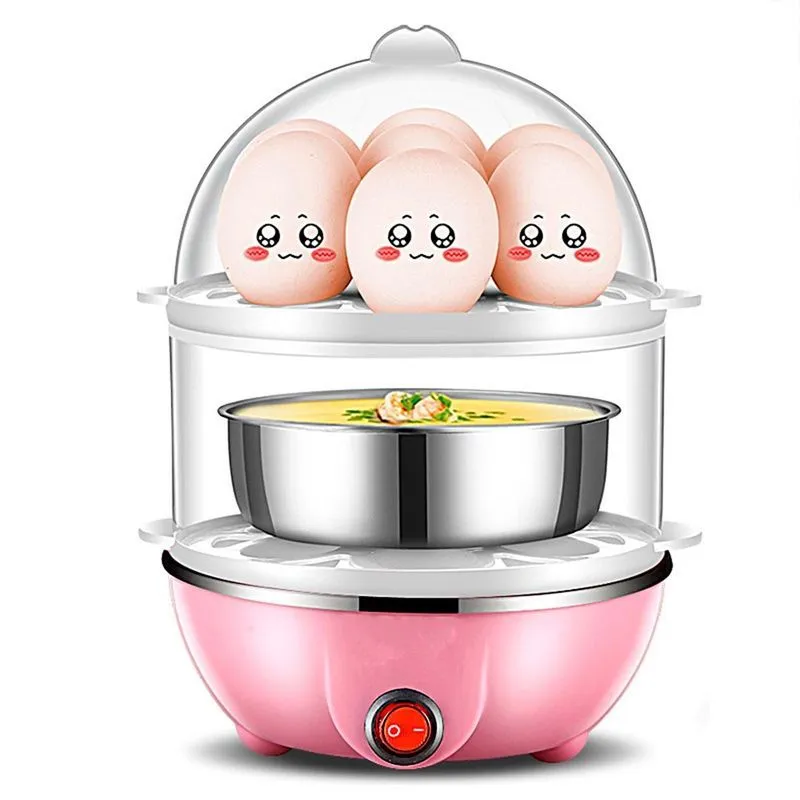 Cozedor De Ovos Elétrico 2em1 Economize Espaço Na Cozinha