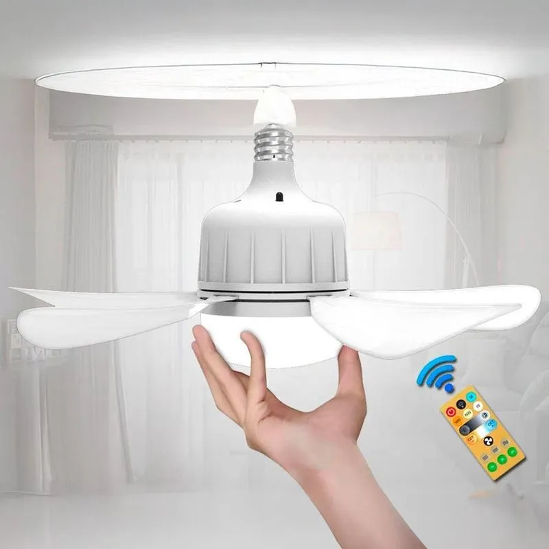 Ventilador Teto Moderna 6 Pás Lâmpada Ajustável E Controle