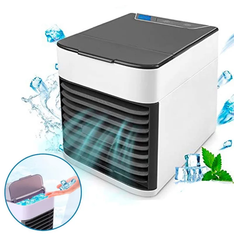 Ar Condicionado Portátil Usb Mini Ventilador E Luz Led