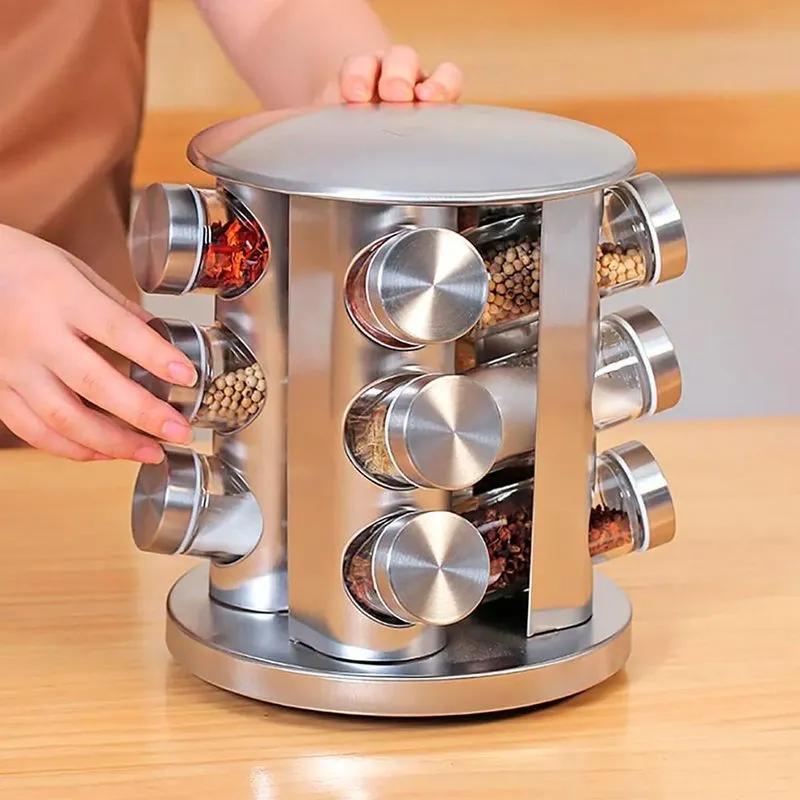 Organizador Porta Condimentos Vidro Giratório Ideal Cozinha