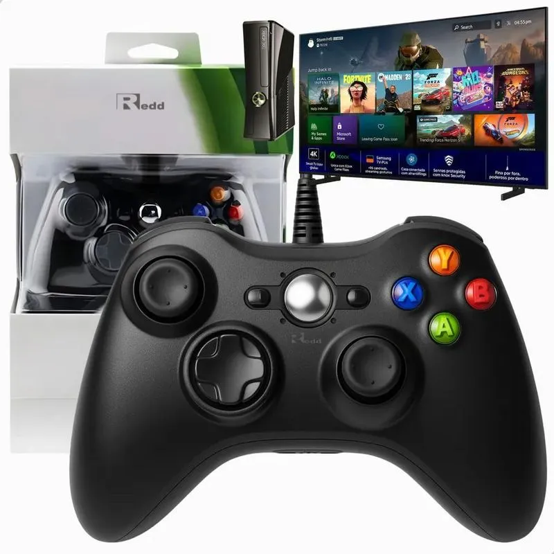 Controle Com Fio Compatível Tv Pc Xbox Android Game Pass Cor