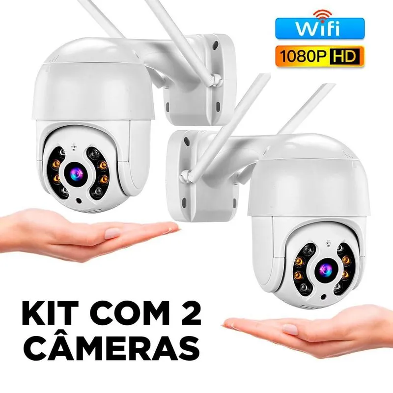 Kit 2 Câmeras Ip Speed Dome Icse Wifi Externa Prova/agua Ptz