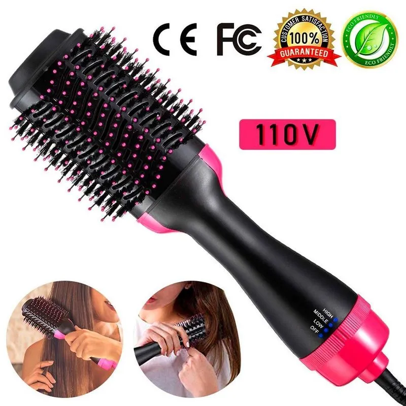 Escova Secadora E Modeladora Elétrica De Cabelo 3 Em 1 110v