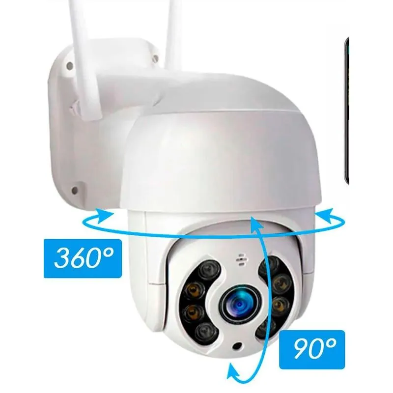 Câmera Externa Segurança Wifi Ip Giratória 360 Full Hd A6