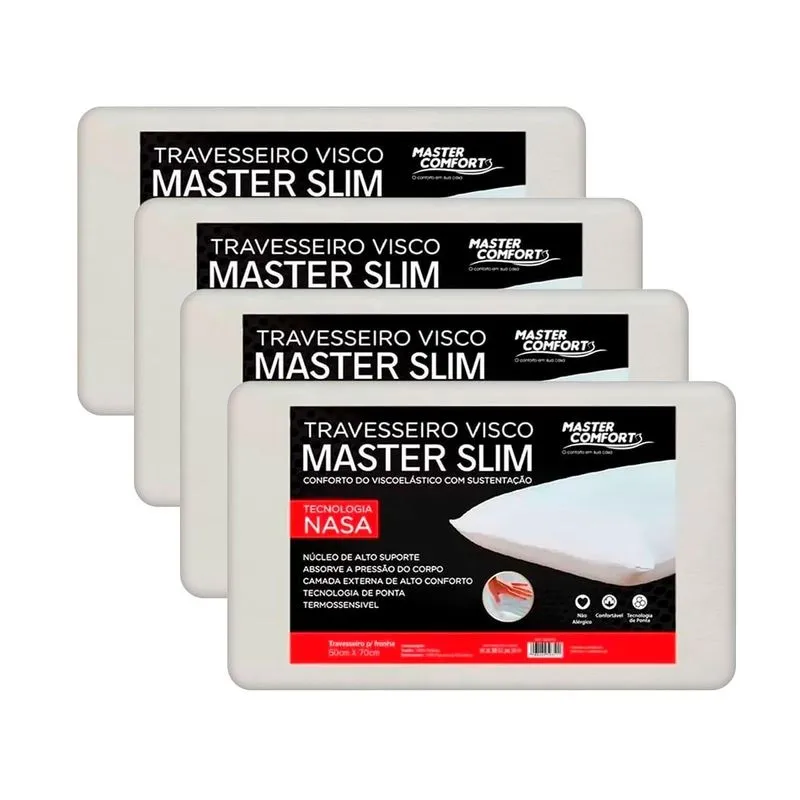 Kit 4 Travesseiros Da Nasa 3D Espuma Viscoelástico