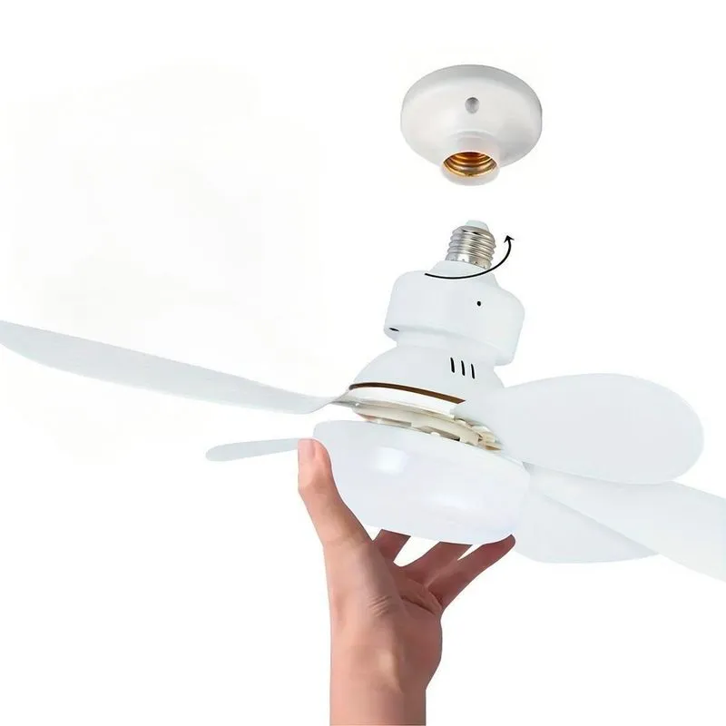 Ventilador Teto Potente Lâmpada E Controle Silencioso 6 Pás