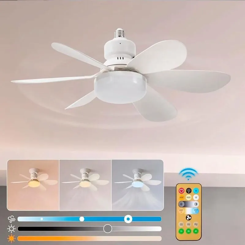 Ventilador De Teto Bivolt Lâmpada 6 Pás Potente E Controle