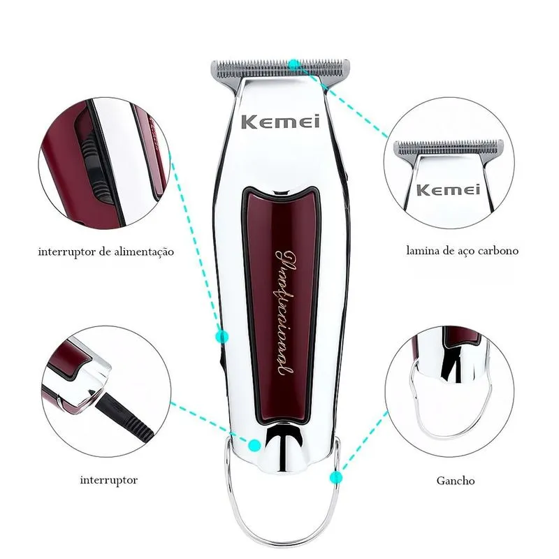 Maquina Profissional Kemei Leve E Compacta