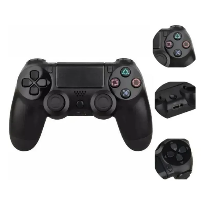 Controle Ps4 Preto Sem Fio Compatível Console E Video Game