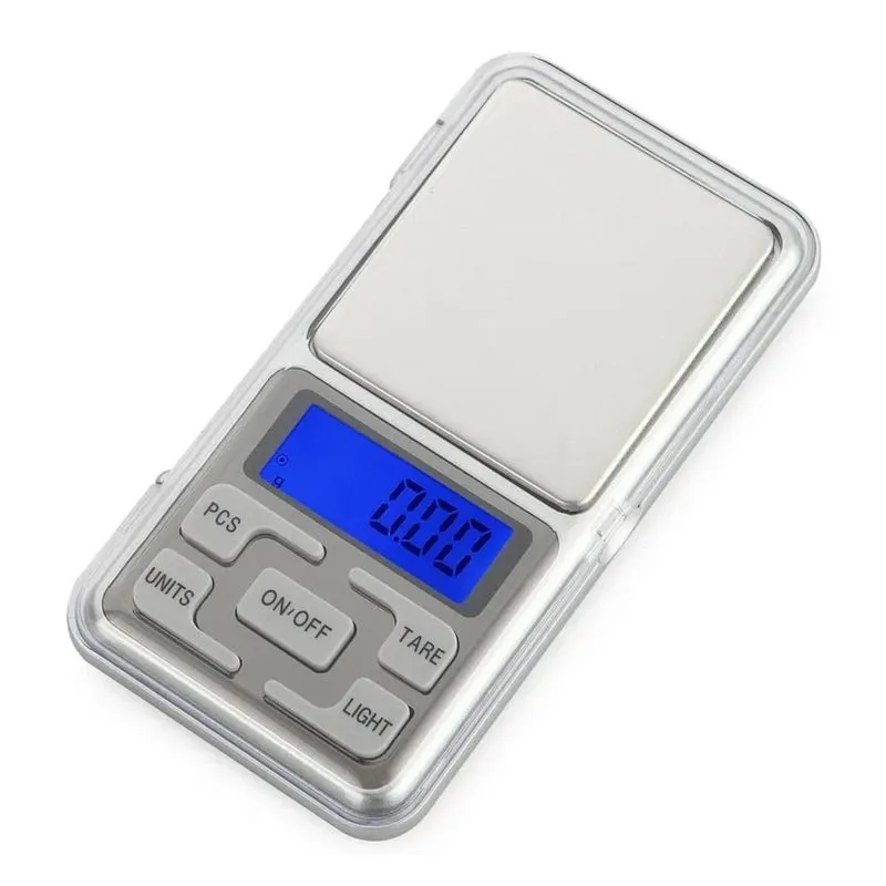 Mini Balança Digital Alta Precisão Bandeja 500g Cor Prateado