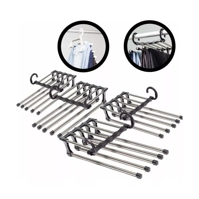 Organizador Retrátil Inox Com 5 Divisórias Para Calças