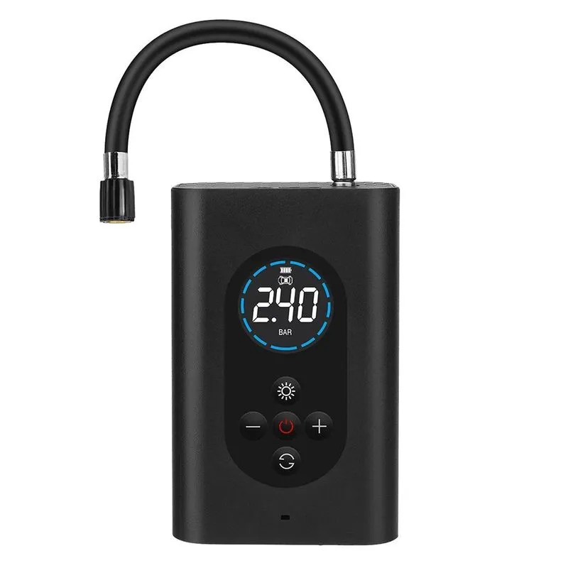 Mini Bomba De Ar Portátil Preto Para Pneus De Carro E Moto