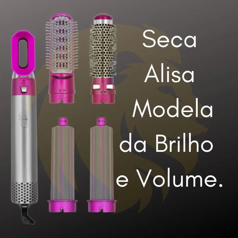 Escova Alisadora Elétrica 5 Em 1 Quente Secadora Rotativa