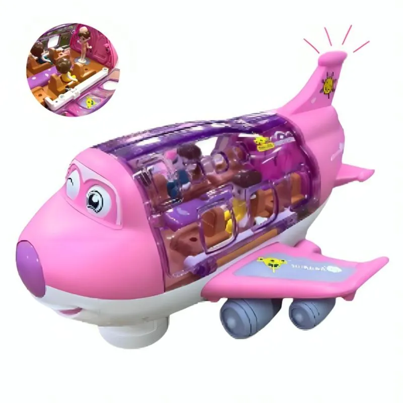 Avião Musical Infantil Luz Gira Alegre Interativo Colorido