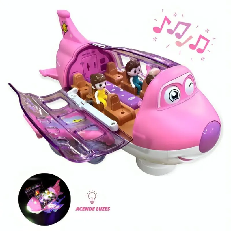 Brinquedo Infantil Avião Musical Gira 360
